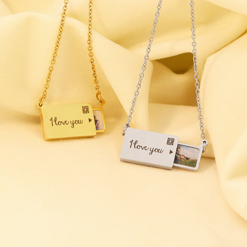 Custom UV Printed Stainless Steel Envelope Necklace